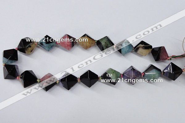 CAG5501 15.5 inches 20*20mm faceted bicone agate gemstone beads