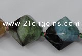 CAG5502 15.5 inches 22*22mm faceted bicone agate gemstone beads