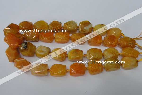 CAG5509 15.5 inches 16*17*22mm faceted nuggets agate beads