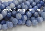 CAG551 16 inches 6mm round blue agate gemstone beads wholesale