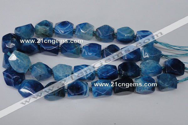 CAG5511 15.5 inches 16*17*22mm faceted nuggets agate beads