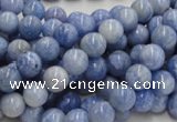 CAG552 16 inches 8mm round blue agate gemstone beads wholesale