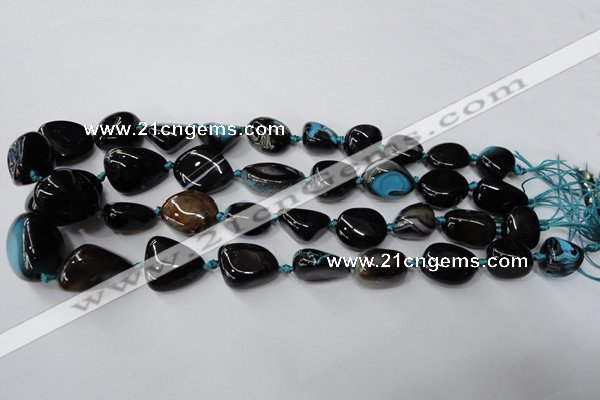 CAG5529 15.5 inches 14*18mm - 22*32mm nuggets agate gemstone beads