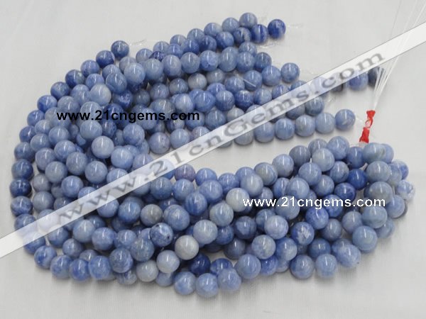 CAG553 16 inches 10mm round blue agate gemstone beads wholesale