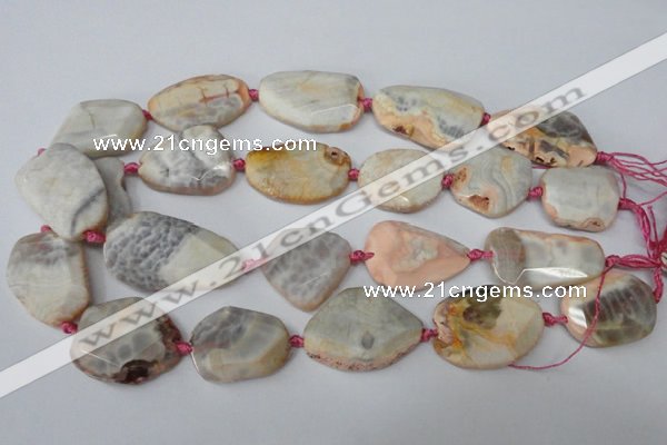 CAG5535 15.5 inches 25*30mm - 25*38mm freeform agate gemstone beads