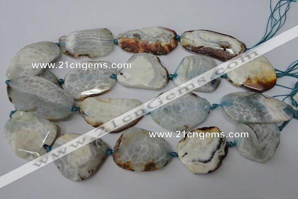 CAG5536 15.5 inches 25*30mm - 25*48mm freeform agate gemstone beads