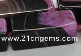 CAG5550 15.5 inches 15*15*40mm cuboid agate druzy geode beads