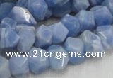 CAG557 16 inches 8*12mm faceted freeform blue agate beads wholesale