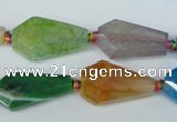 CAG5570 15 inches 12*23mm - 15*25mm faceted nuggets agate beads