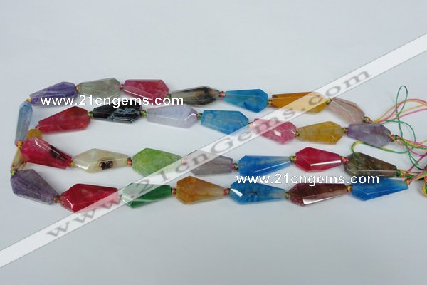 CAG5570 15 inches 12*23mm - 15*25mm faceted nuggets agate beads