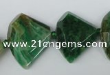 CAG5578 15 inches 20*25mm faceted triangle dragon veins agate beads