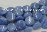 CAG558 16 inches 10mm flat round blue agate gemstone beads wholesale