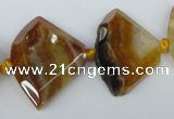 CAG5580 15 inches 20*30mm faceted triangle dragon veins agate beads