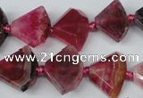 CAG5581 15 inches 15*20mm faceted triangle dragon veins agate beads