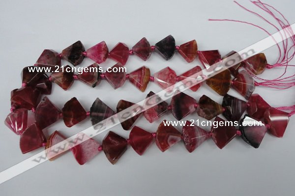 CAG5581 15 inches 15*20mm faceted triangle dragon veins agate beads