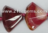 CAG5582 15 inches 25*32mm faceted triangle dragon veins agate beads