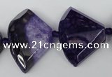 CAG5583 15 inches 20*30mm faceted triangle dragon veins agate beads