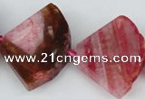 CAG5584 15 inches 30*40mm faceted triangle dragon veins agate beads