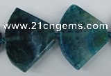 CAG5585 15 inches 30*40mm faceted triangle dragon veins agate beads