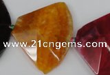 CAG5589 15 inches 30*42mm faceted triangle dragon veins agate beads