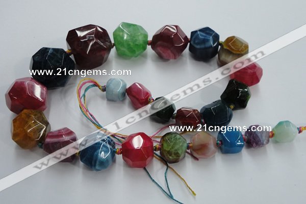 CAG5590 15 inches 10*12mm - 25*27mm faceted nuggets agate beads