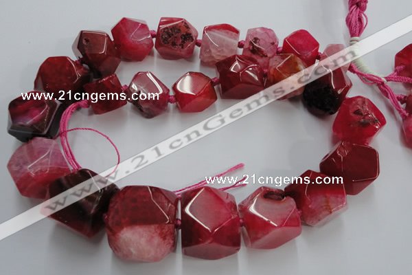 CAG5592 15 inches 12*14mm - 24*25mm faceted nuggets agate beads