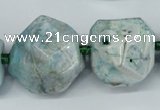 CAG5596 15 inches 25mm faceted nuggets agate gemstone beads