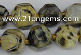 CAG5599 15 inches 15mm faceted nuggets agate gemstone beads