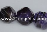 CAG5600 15 inches 24mm faceted nuggets agate gemstone beads