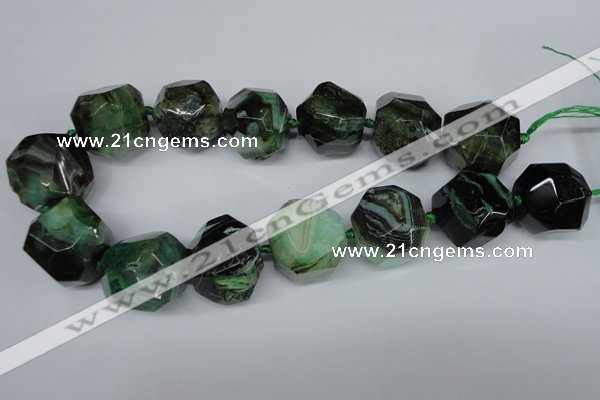 CAG5602 15 inches 25*30mm faceted nuggets agate gemstone beads