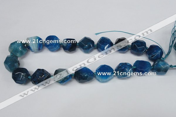 CAG5604 15 inches 18*20mm faceted nuggets agate gemstone beads