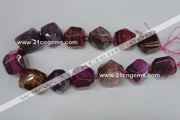 CAG5606 15 inches 25*28mm faceted nuggets agate gemstone beads