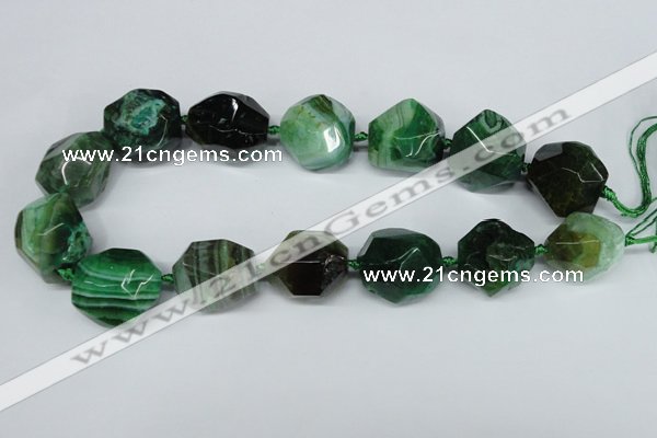 CAG5609 15 inches 22*25mm faceted nuggets agate gemstone beads