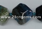 CAG5610 15 inches 22*25mm faceted nuggets agate gemstone beads