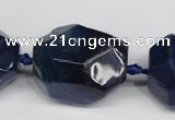 CAG5613 15 inches 25*30mm faceted nuggets agate gemstone beads