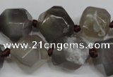 CAG5614 15 inches 18mm faceted nuggets agate gemstone beads