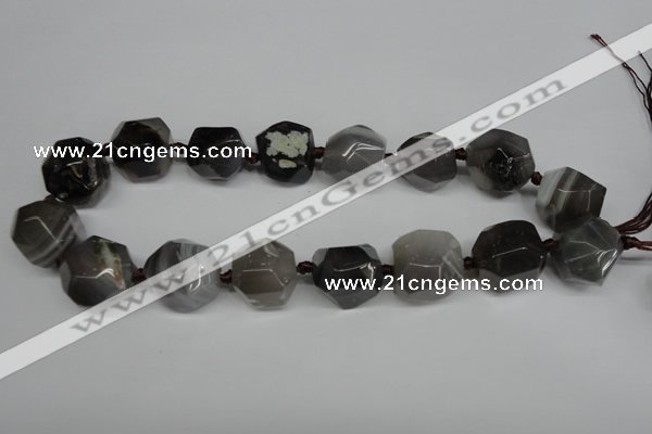 CAG5615 15 inches 20mm faceted nuggets agate gemstone beads