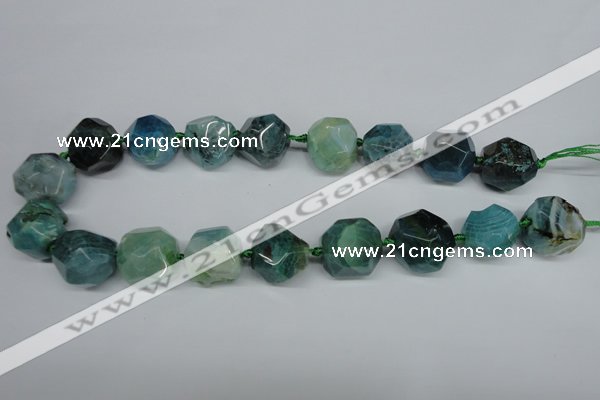 CAG5616 15 inches 20mm faceted nuggets agate gemstone beads