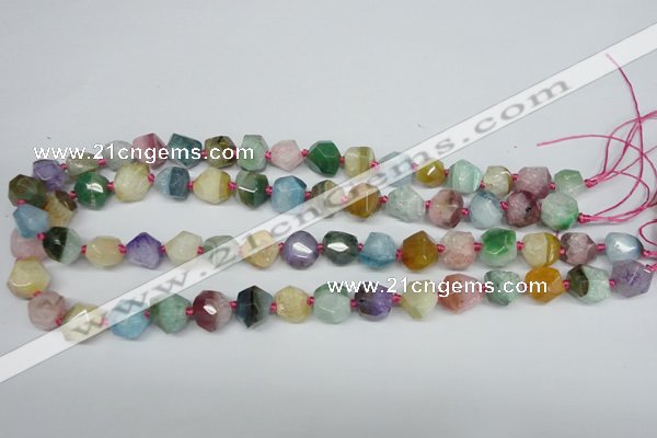 CAG5618 15 inches 10*12mm faceted nuggets agate gemstone beads