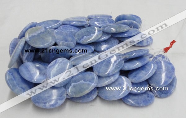 CAG562 16 inches 30*40mm oval blue agate gemstone beads wholesale