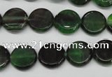 CAG5625 15 inches 12mm flat round dragon veins agate beads