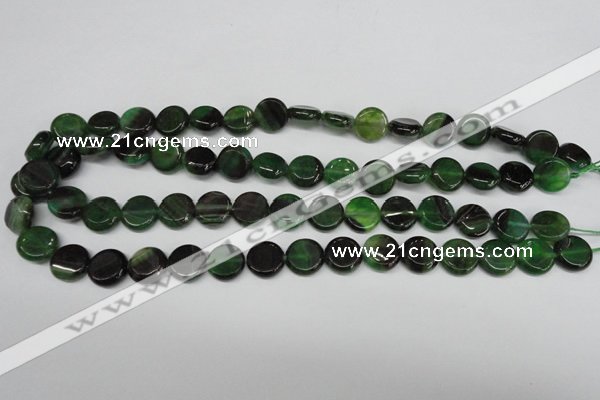 CAG5625 15 inches 12mm flat round dragon veins agate beads