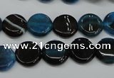 CAG5627 15 inches 12mm flat round dragon veins agate beads