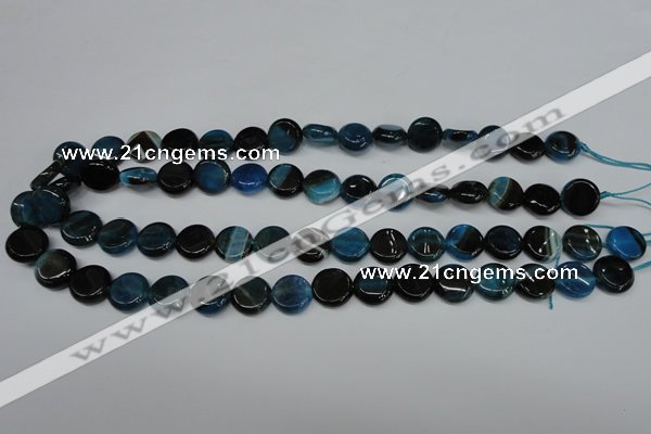 CAG5627 15 inches 12mm flat round dragon veins agate beads