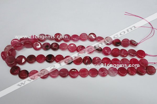 CAG5630 15 inches 12mm flat round dragon veins agate beads