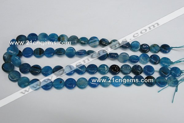 CAG5631 15 inches 12mm flat round dragon veins agate beads