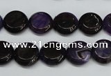 CAG5633 15 inches 12mm flat round dragon veins agate beads