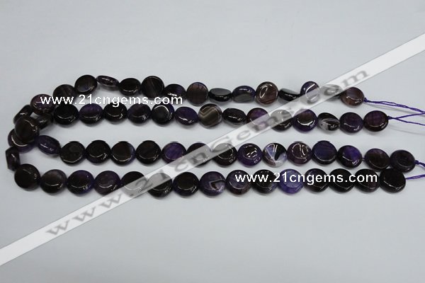 CAG5633 15 inches 12mm flat round dragon veins agate beads