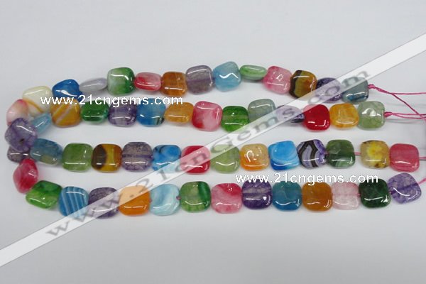 CAG5636 15 inches 14*14mm square dragon veins agate beads