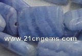 CAG565 16 inches 22*30mm rectangle blue agate beads wholesale